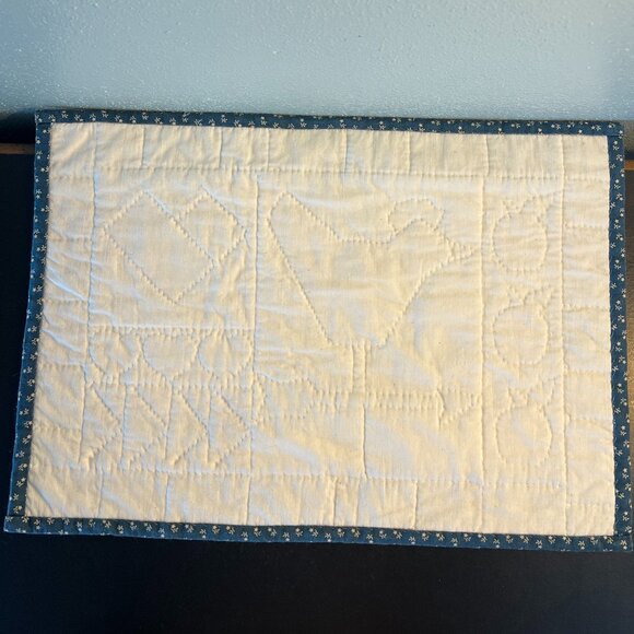 Handmade Folk Art CHICKEN Patchwork Appliqué Quilt Square Placemat Wall Hanging - Picture 12 of 12